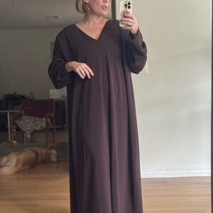 Vintage Bill Hamilton Chocolate Brown Maxi Dress One Size Mumu Glory for Women